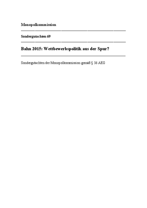 Sektorgutachten Bahn 2015