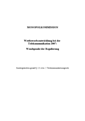 Sektorgutachten Telekommunikation 2007