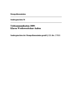 Sektorgutachten Telekommunikation 2009
