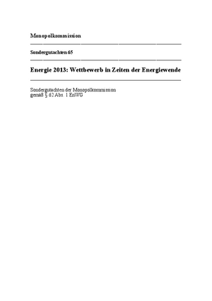 Sektorgutachten Energie 2013