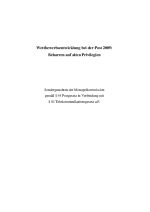 Sektorgutachten Post 2005